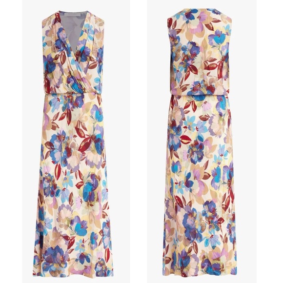 Favorite Daughter The Nita Floral Sleeveless Blouson Pleated V neck Maxi Dress - Picture 6 of 12